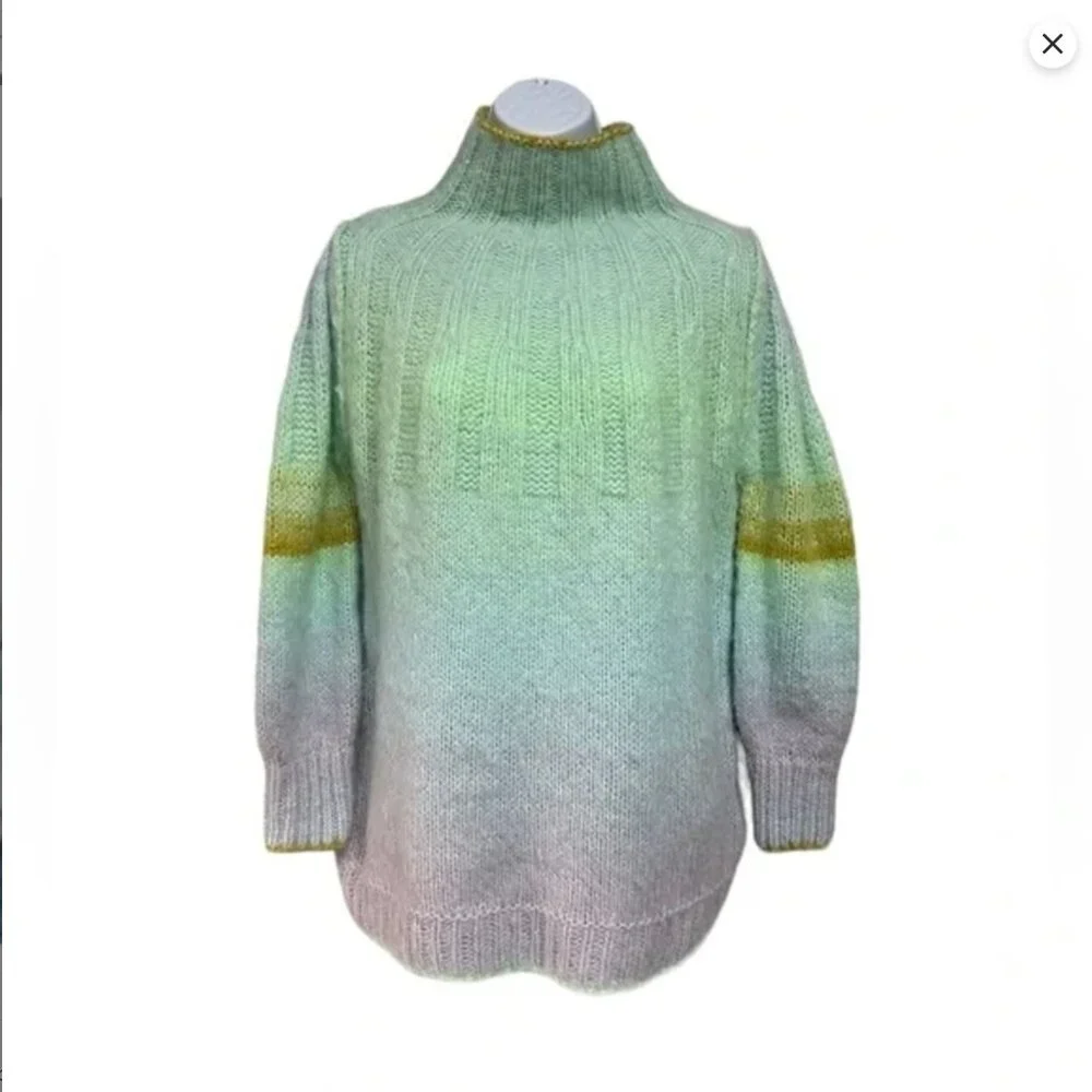 ANTHROPOLOGIE NWOT Perri Ombre Tunic Pullover Oversized Sweater XS - Picture 4 of 9